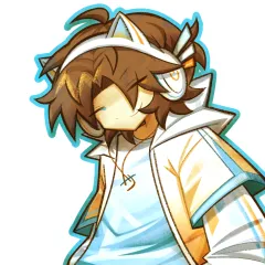 a piece of digital artwork featuring wayyllon's oc wearing and orange, blue, & white jacket.